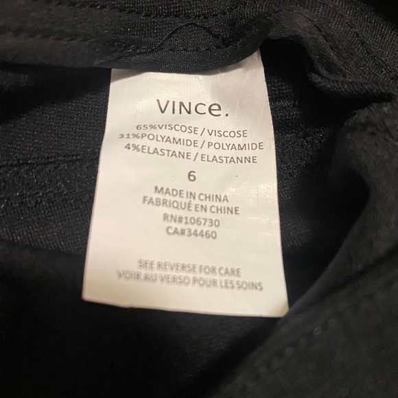 VINCE black stretch pant, size 6 - Picture 5 of 5
